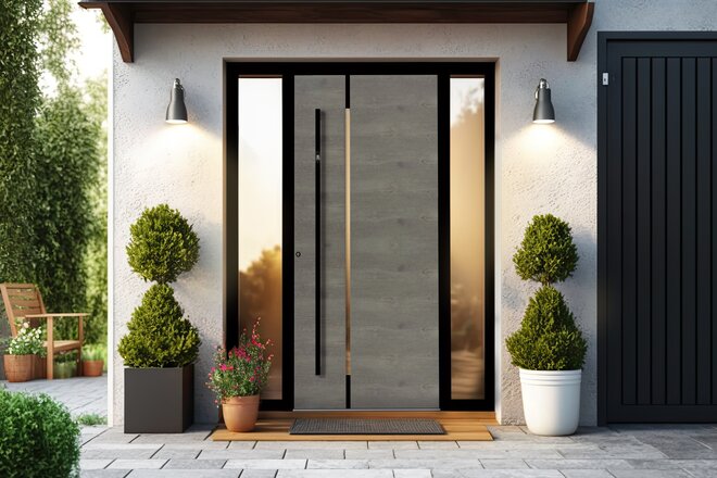 Aluminium front door Unique – modern design