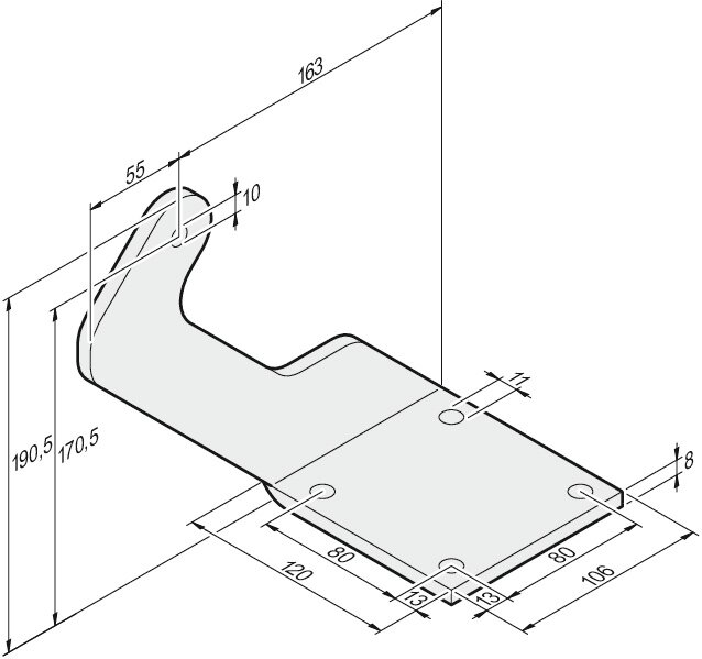 Gate post bracket 163/170,5 L | SOMMER