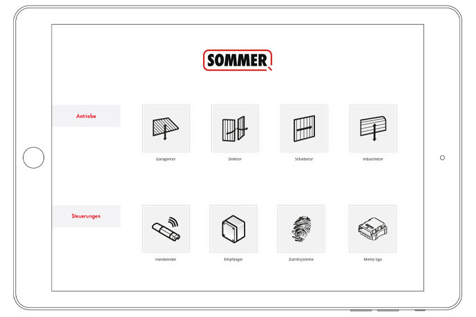 SOMlink service interface on the tablet