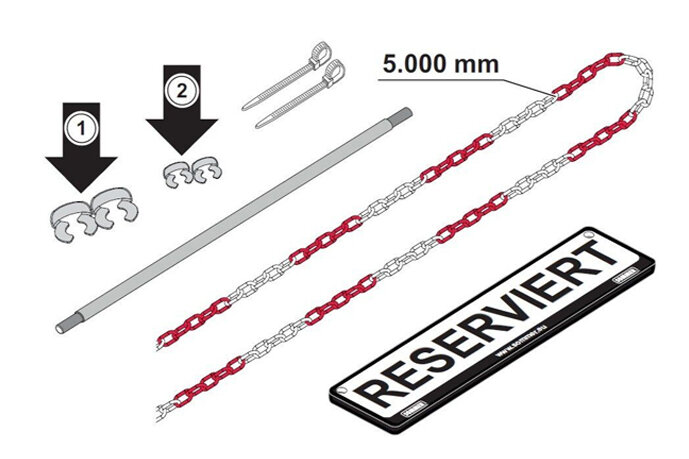 Automatic parking space barrier Scope of delivery