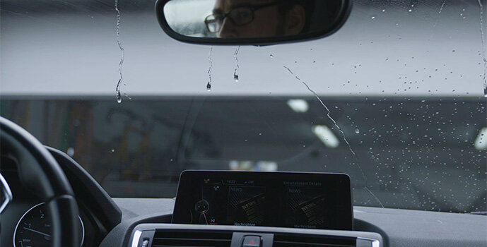 Wet windshield