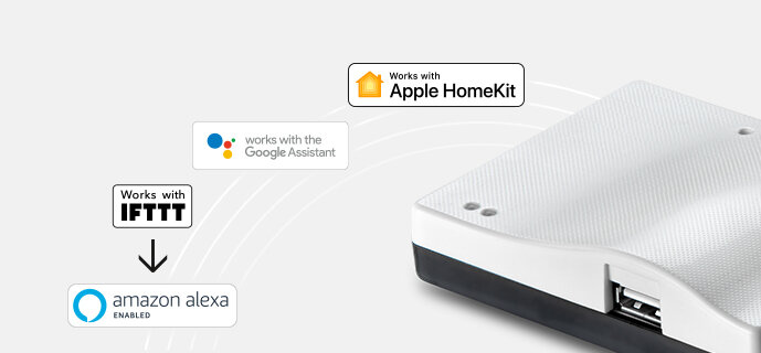 Voice control via Siri, Google Assistant or Amazon Alexa